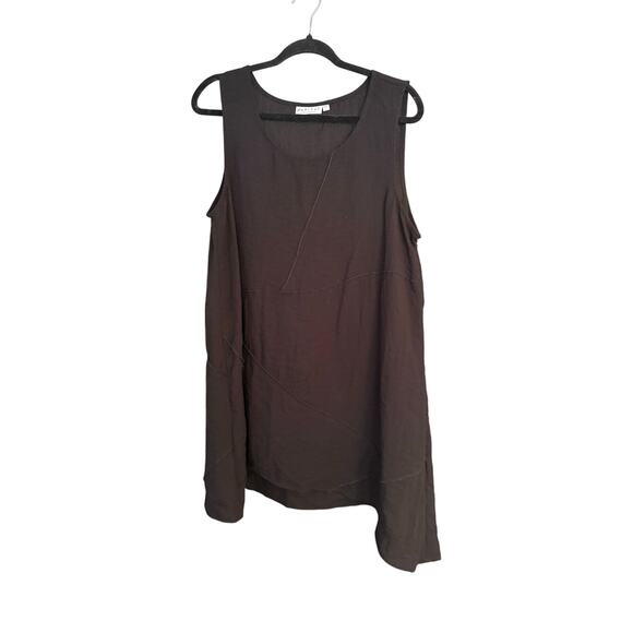 Habitat Tank Top Blouse L Lagenlook Capsule Wardrobe Asymmetrical Hem Flowy - Picture 1 of 9